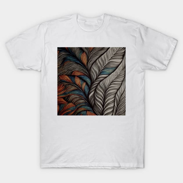 Feather Pattern T-Shirt by MindTankArt